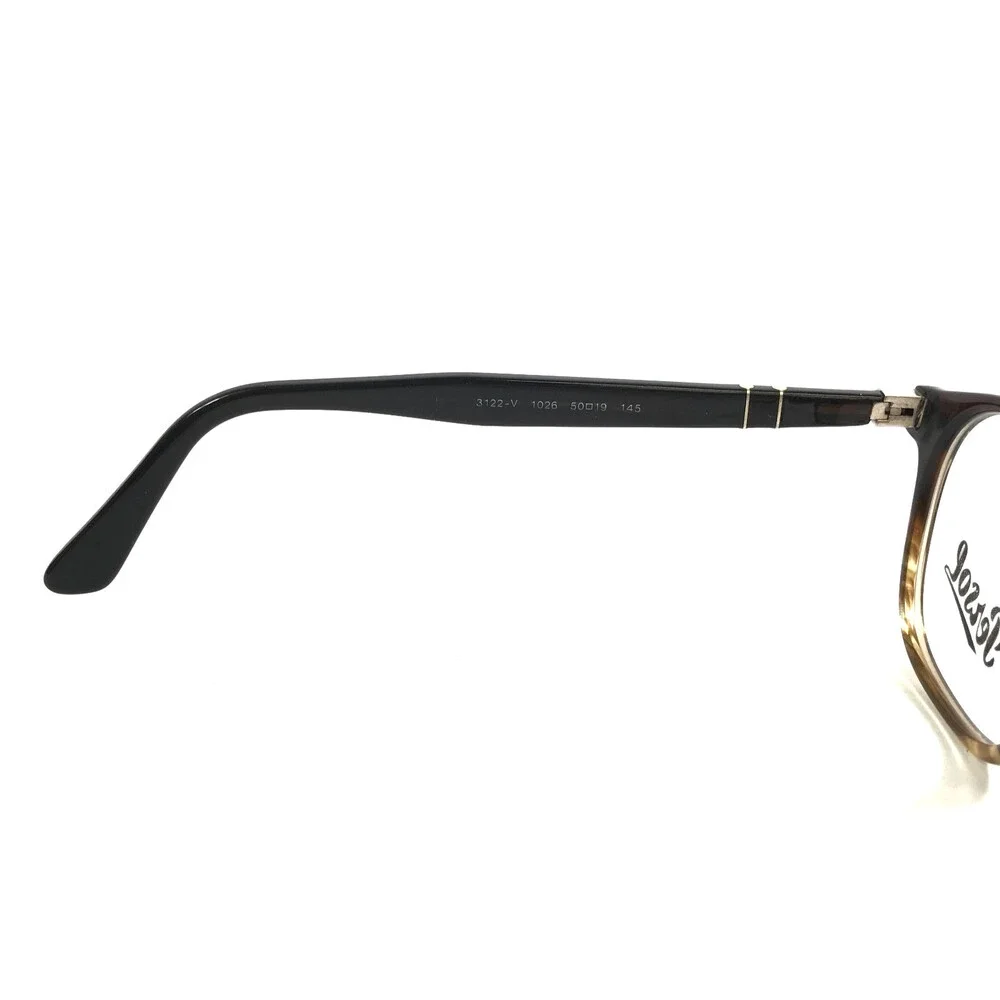 Persol Eyeglasses Frames 3122-V 1026 Brown Striped Brown Silver Logos 50-19-145